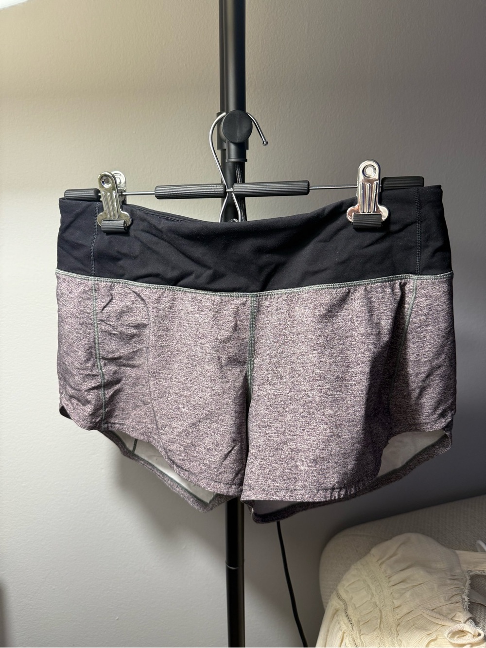 lululemon athletica Black Waistband Heather Gray Athletic Shorts